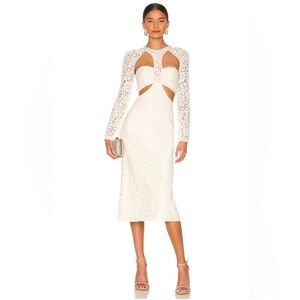 BARDOT cut out lace panel dress